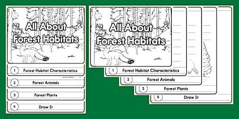 Build a Forest Habitat Cut and Paste Worksheet for PreK-K