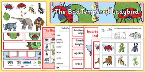 Trace the Words Worksheets to Support Teaching on The Bad Tempered Ladybird