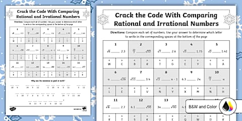Eighth Grade Identifying Rational and Irrational Numbers Mystery Picture