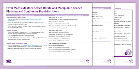 EYFS Maths Mastery 3D Shapes Planning and Continuous Provision Ideas