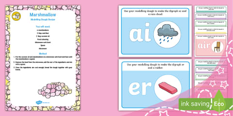 Phase 2 Phonics Modelling Dough Recipe and Mat Pack