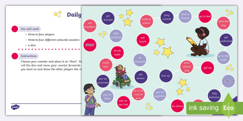 ESL Daily Routine Memory Powerpoint Game [Kids, A1]