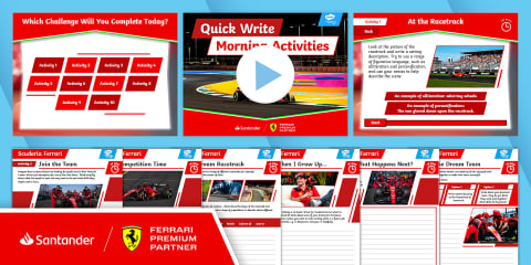Scuderia Ferrari F1: Quick Write Morning Activities [Ages 7-9]
