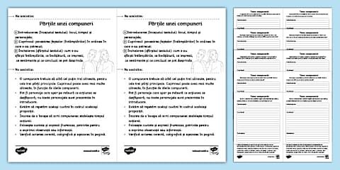 Tipuri de compuneri – Fișe de lucru