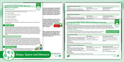 EYFS Nursery Maths Shape, Space and Measure 2 Guidance and Planning ...
