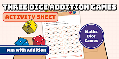 Dice Addition Recording Sheet Game