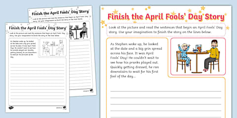 Finish the Back to School Story Writing Template