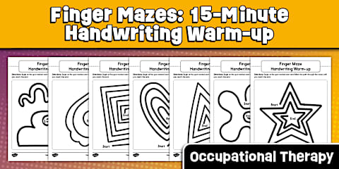 Fall Handwriting Practice on Highlighted Writing Paper for OT