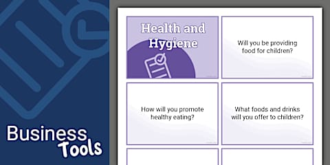 Ofsted Health and Hygiene Questions Prompt Cards for Early Years Settings