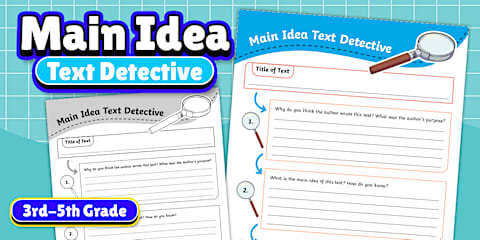 Identify the Main Idea Graphic Organizer for 3rd-5th Grade