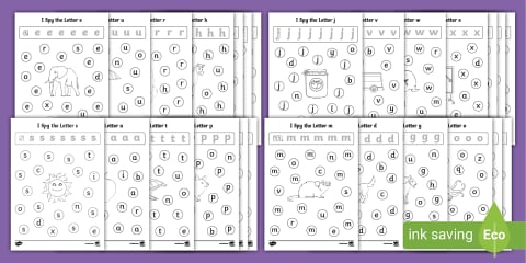 Initial Sounds I Spy m, d, g, o, c, k Activity Pack