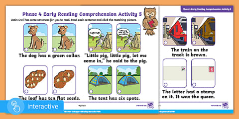 Interactive PDF: Phase 4 Early Reading Comprehension Activity 4