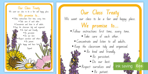Class Agreement Koru-Themed Display Poster