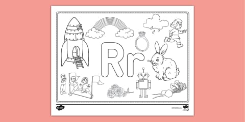 Grade R Phonics - Colouring Sheet - Letter r (CAPS Aligned)