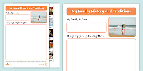My Family Traditions Worksheet
