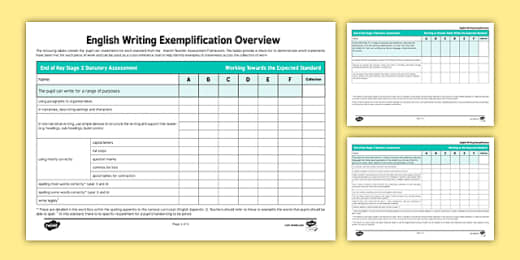 Ks2 Writing Exemplification 2019 Assessment Spreadsheet