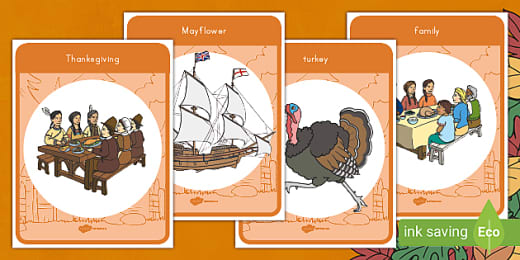 Thanksgiving Word Cards Teacher Made