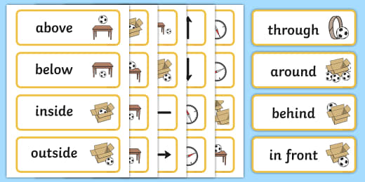 Matching Cards Positional Language Games Twinkl