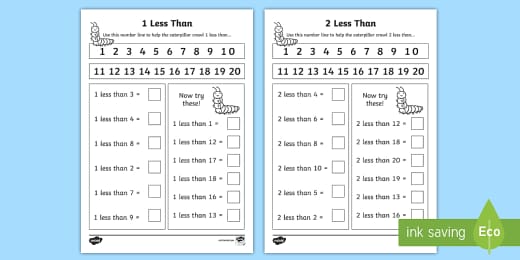 Simple Math Worksheet Ks1 1 More And 2 More