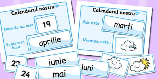 Calendar Cu Ziua Data È™i Starea Vremii Teacher Made