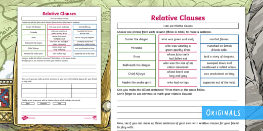 Relative Clauses Differentiated Worksheet Teacher Made