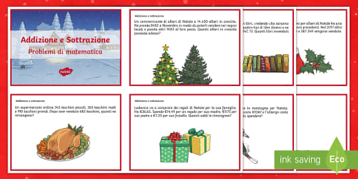 Problemi Di Matematica Con Frazioni E Decimali Di Natale Attivita