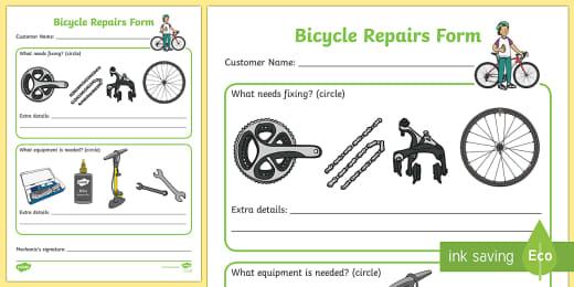 Bicycle Repair Shop Word Cards Teacher Made