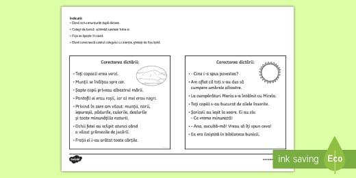 Exersăm Scrierea Corectă Iau I Au Dictare Teacher Made
