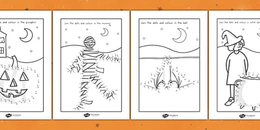 Halloween Dot To Dot Worksheet Worksheet Pack