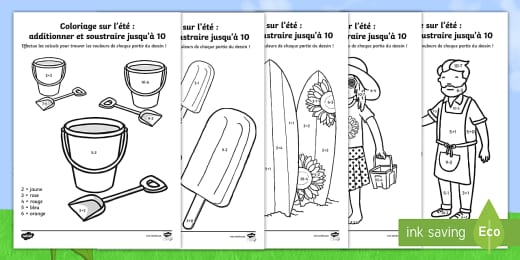 Coloriages Magiques Les Vacances D Ete Teacher Made