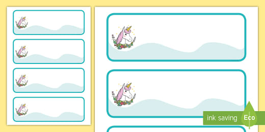 Editable Unicorn Labels For Drawers Unicorn School Labels