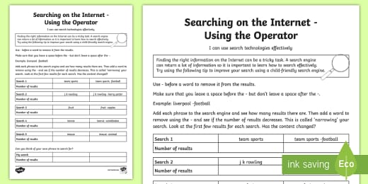Searching The Internet Animal Keywords Worksheet Worksheet