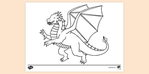 Dragon Coloring Page Dragon Coloring Page Teacher Made