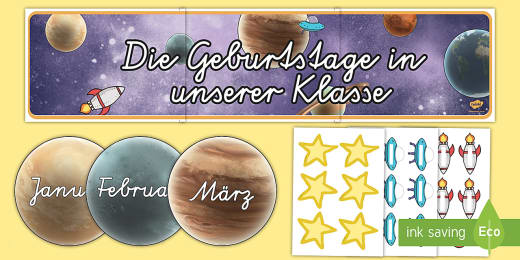 Geburtstagsbanner Und Kuchen Fur Die Klassenraumgestaltung