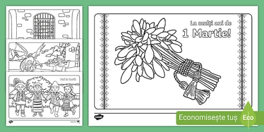 Ne PregÄtim De 1 Martie Pagini De Colorat Teacher Made Legenda martisorul reprezinta o traditie in romania, republica moldova si teritoriile invecinate locuite de romani sau aromani. pagini de colorat