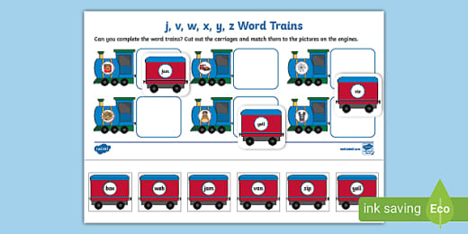 J V W X Y Z Initial Sounds Sorting Cutting Skills Activity