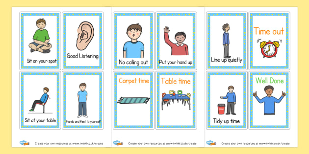 Behaviour prompt cards - Rules & Behaviour Primary Resources