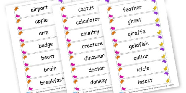 Common Nouns Cards (teacher made)
