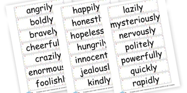 Adverbs Cards (teacher made)