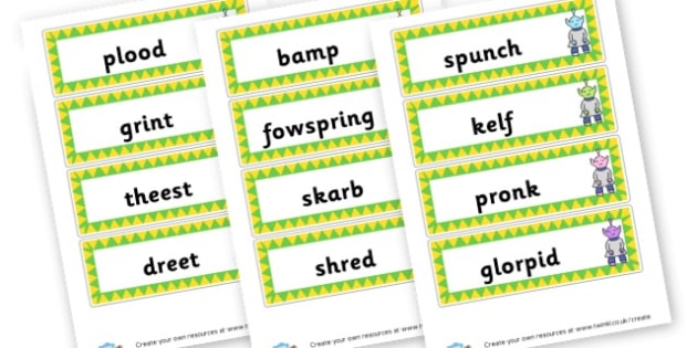 Phase 4 Nonsense Word Cards - DFE Letters and Sounds Phonics