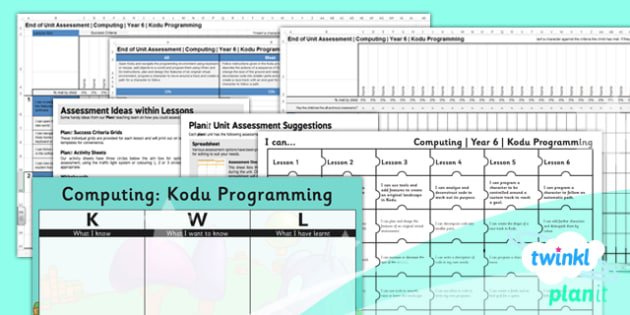 Computing: Kodu Programming Year 6 Unit Assessment Pack