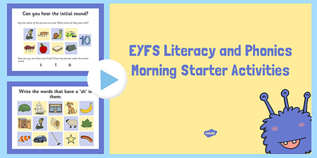 EYFS Literacy and Phonics Morning Starter Activities 