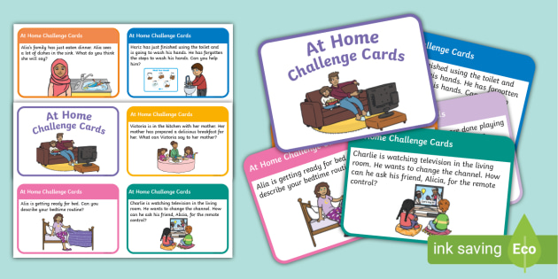 At Home Speaking Skills Challenge Cards (Teacher-Made)