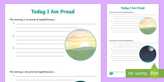 Today I Am Proud Worksheet
