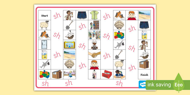 Initial Sh Sound Board Game Teacher Made