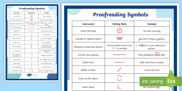 Proofreading And Copy Editing Symbols Associated