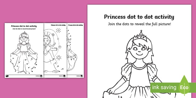 Printable Princess Dot To Dot Activity Sheets