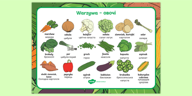 FREE! - Warzywa po ukraińsku | Plansza obrazkowa ze słownictwem
