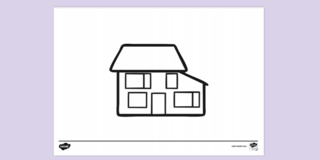 House Map Icon | KS1 Colouring Sheets | Twinkl Resources