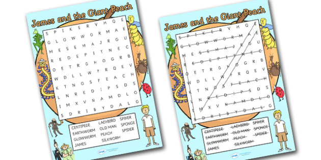 FREE Word Search To Support Teaching On James And The Giant Peach